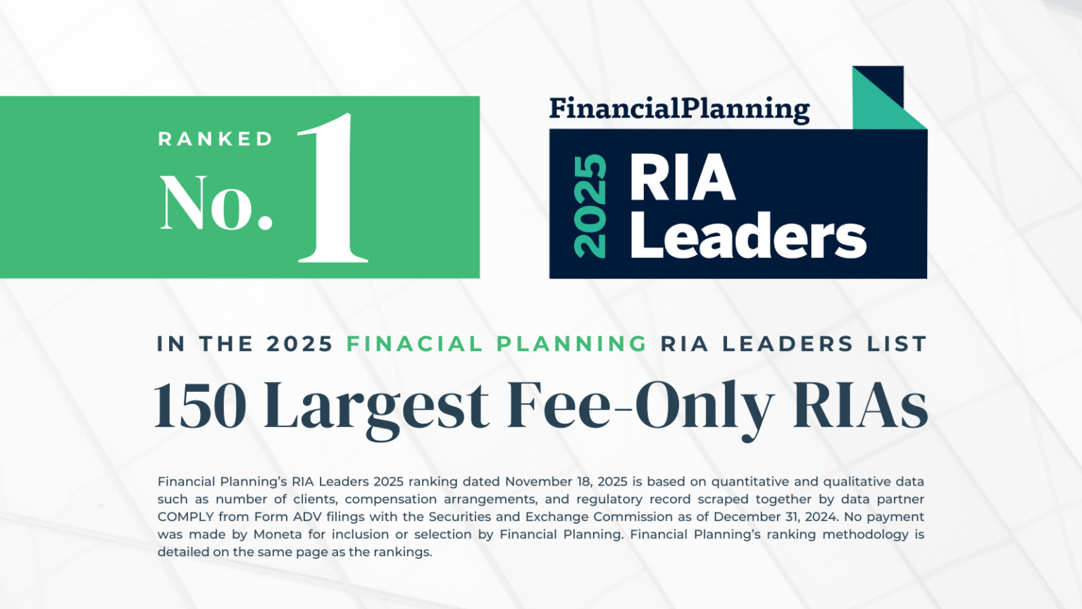 Financial Ranking Moneta Tops Financial Planning’s Ranking of 2025 RIA Leaders - Moneta